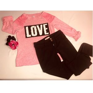 Stylish sequin love sweater